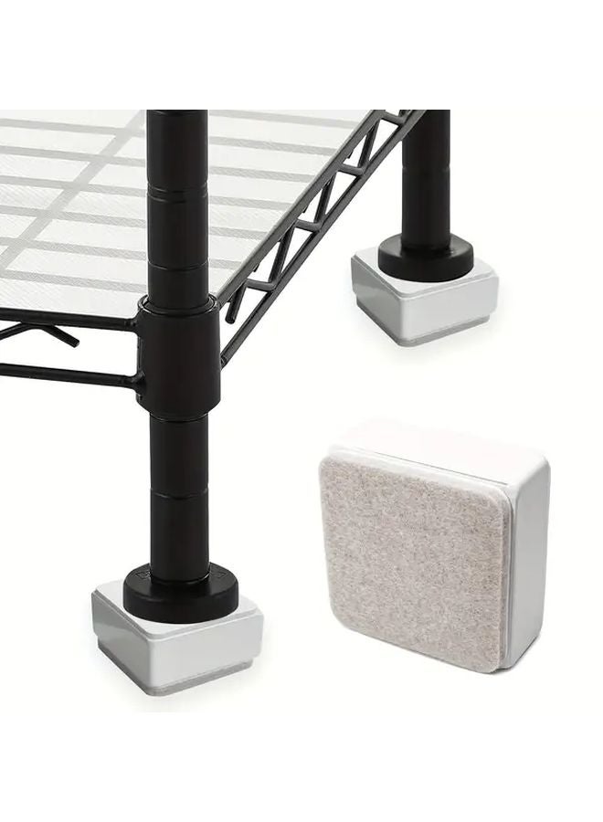 4pcs Heavy Duty Carbon Steel Furniture Risers Self Adhesive 1 2 Inch Height Increase with Felt Pads for Beds and Tables White - Image 5